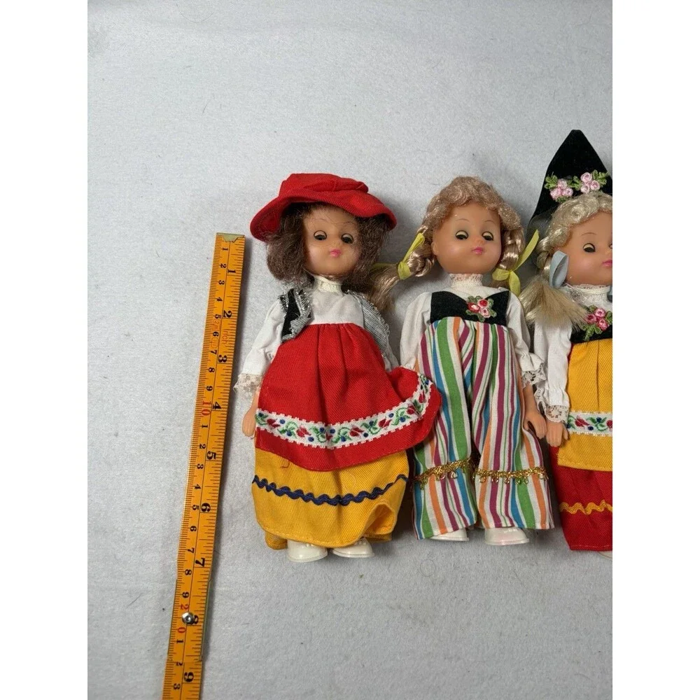Vintage (6) Sleepy Eyes Traditional Costume Doll European Souvenir Dolls